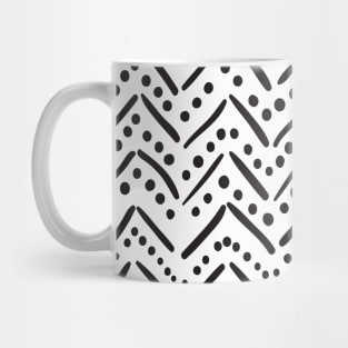 Monochrome Chevron Dots Pattern Mug